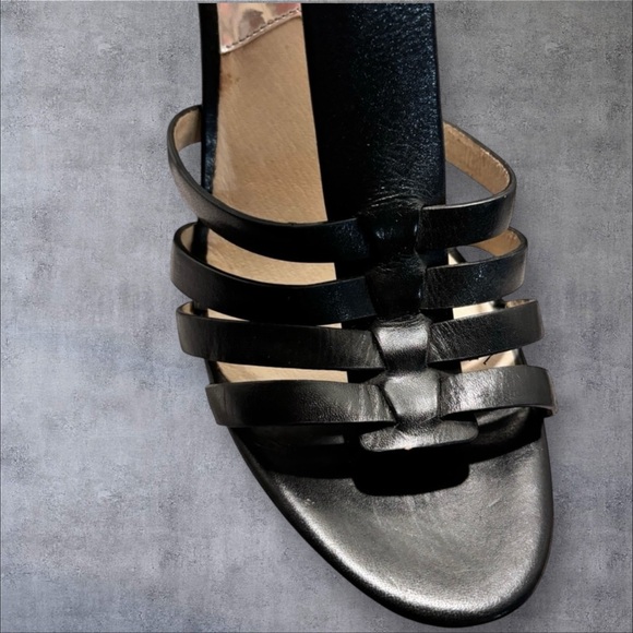 ZEBRA print heel Black and Tan Strappy Wedge MICHAEL KORS WEDGE Sandals NEW!! - Picture 2 of 7